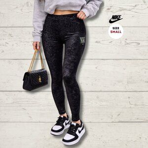 Nike Velvet-Look Leggings – Black – Size Small